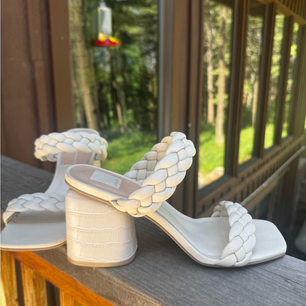 Dolce Vita White Braided Heels